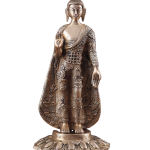 Pure Brass Standing Buddha Fully Engraved - Sacred Temple Art | Jaipurio